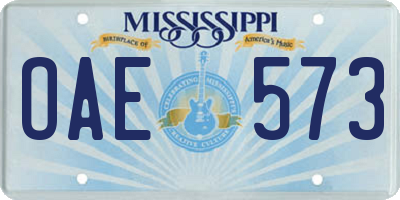 MS license plate OAE573