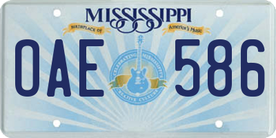 MS license plate OAE586