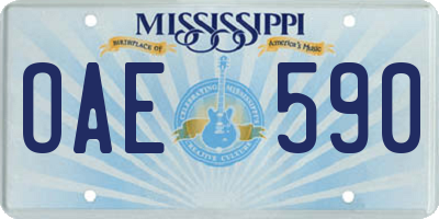 MS license plate OAE590