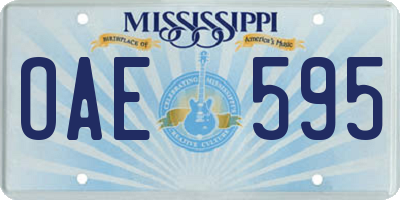 MS license plate OAE595
