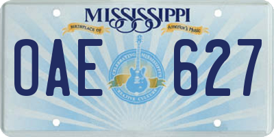 MS license plate OAE627