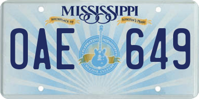 MS license plate OAE649