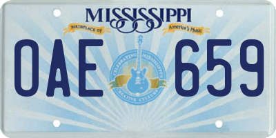 MS license plate OAE659