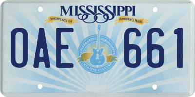 MS license plate OAE661