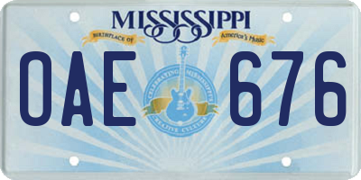 MS license plate OAE676