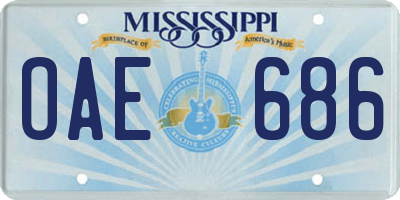 MS license plate OAE686