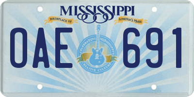 MS license plate OAE691