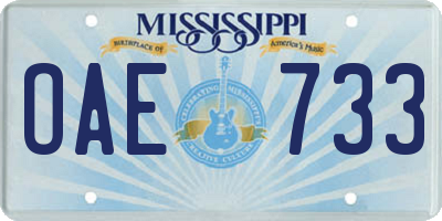MS license plate OAE733