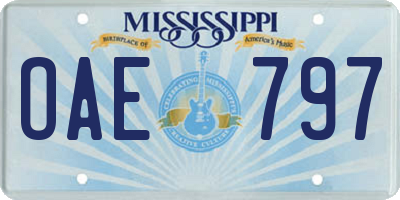 MS license plate OAE797