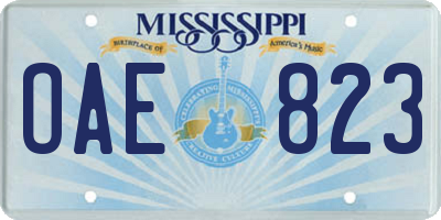 MS license plate OAE823