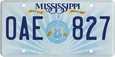 MS license plate OAE827