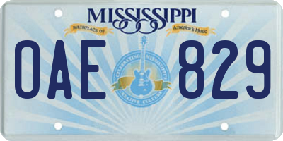 MS license plate OAE829