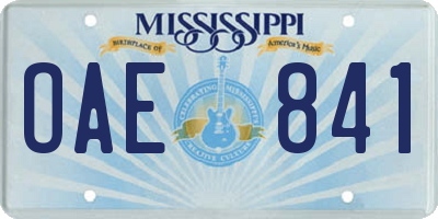 MS license plate OAE841