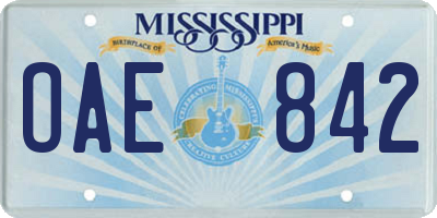 MS license plate OAE842