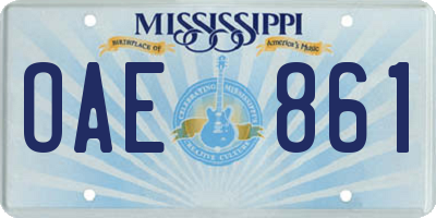 MS license plate OAE861