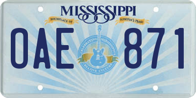 MS license plate OAE871