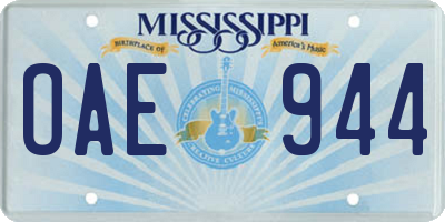 MS license plate OAE944