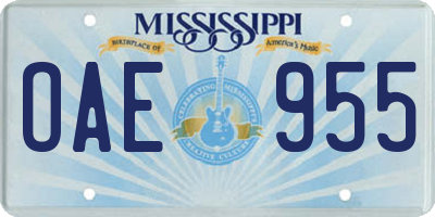 MS license plate OAE955