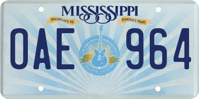 MS license plate OAE964