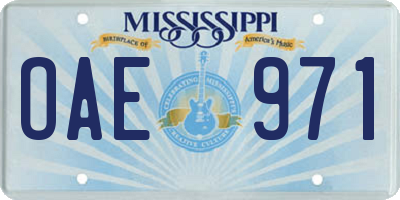 MS license plate OAE971