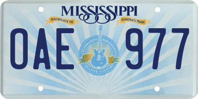 MS license plate OAE977