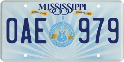 MS license plate OAE979
