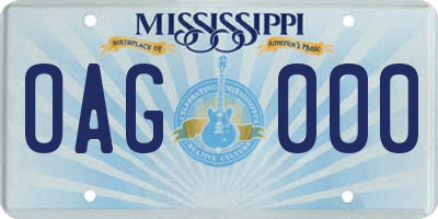MS license plate OAG000