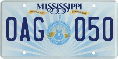 MS license plate OAG050
