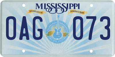 MS license plate OAG073