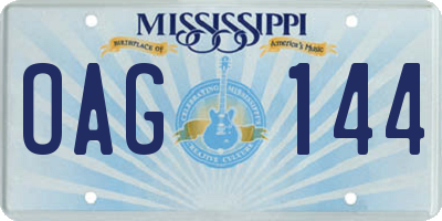 MS license plate OAG144