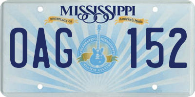 MS license plate OAG152