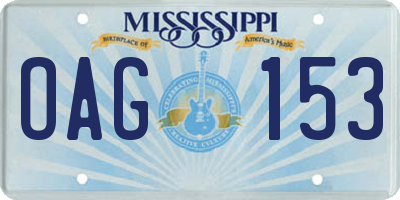 MS license plate OAG153