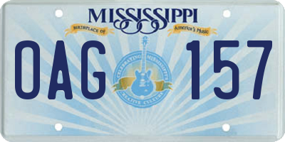 MS license plate OAG157