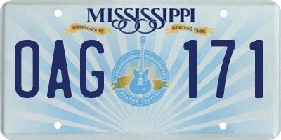 MS license plate OAG171