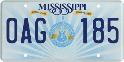MS license plate OAG185