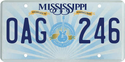 MS license plate OAG246