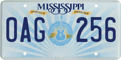 MS license plate OAG256