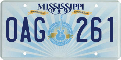 MS license plate OAG261