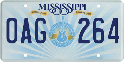MS license plate OAG264