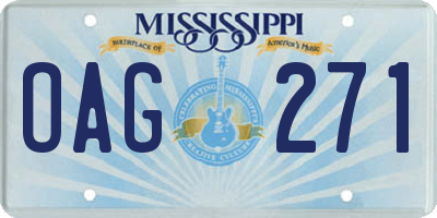 MS license plate OAG271