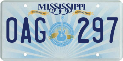 MS license plate OAG297