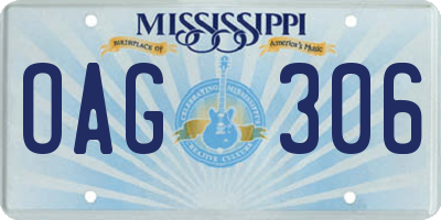 MS license plate OAG306