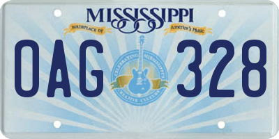 MS license plate OAG328