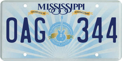 MS license plate OAG344