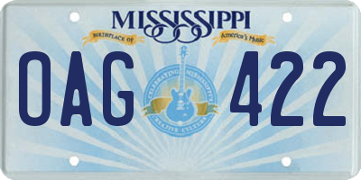 MS license plate OAG422