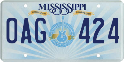 MS license plate OAG424