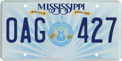 MS license plate OAG427