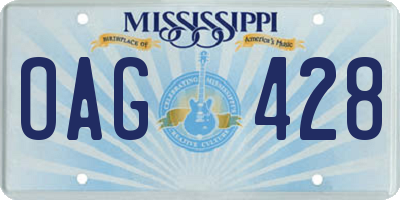 MS license plate OAG428