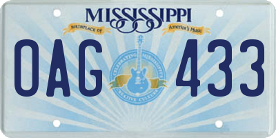 MS license plate OAG433