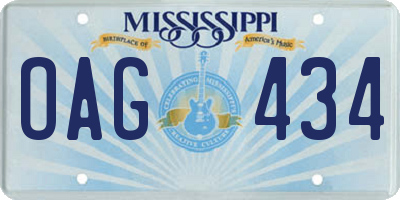 MS license plate OAG434